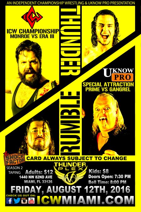 ICW Thunder Rumble 2016 Flyer Version 3
